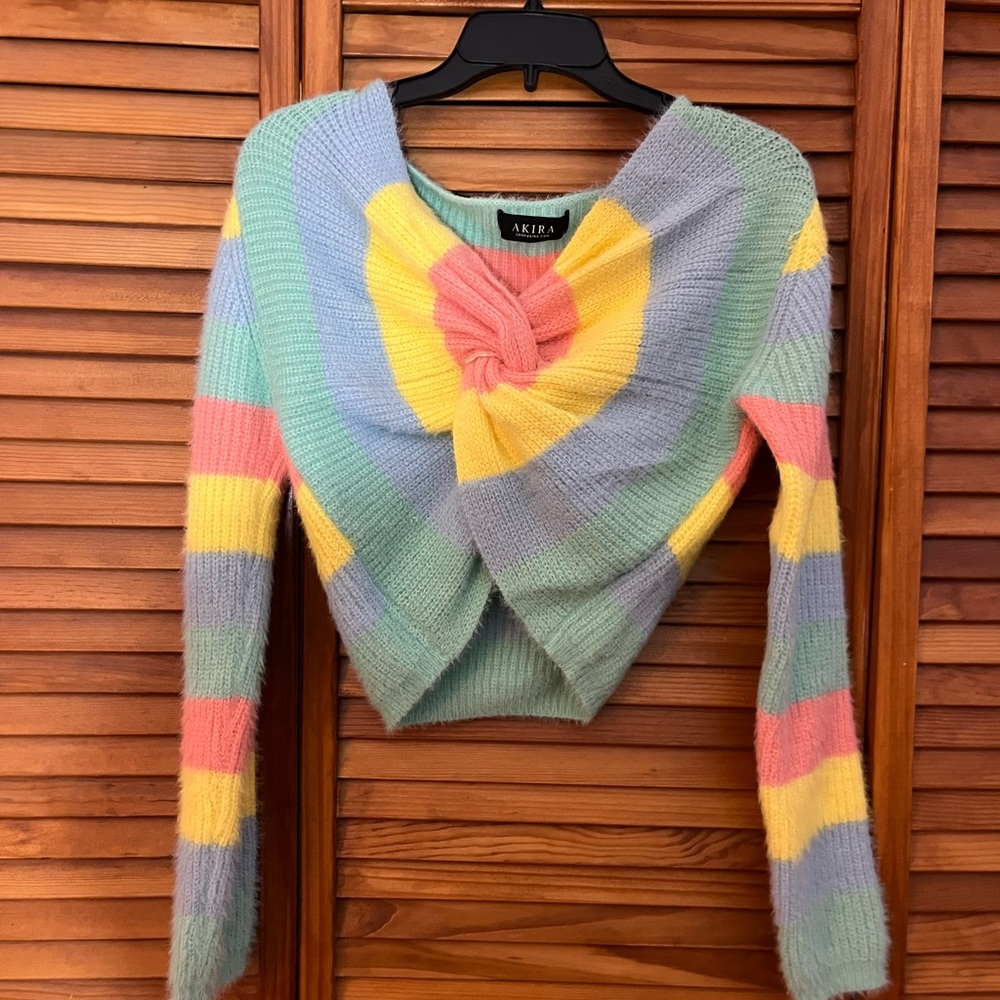 AKIRA Pastel V-Neck Sweater